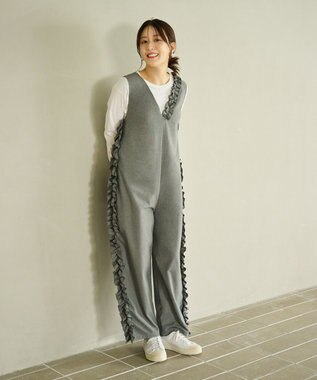 #Newans 【洗濯機可能/ストレッチ】ホイップクリームオールインワン グレー