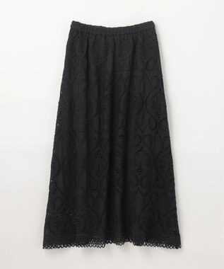 GRACE CONTINENTAL エンブロイダリーロングスカート ブラック