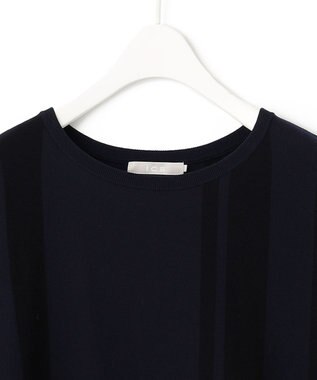 ICB 【洗える】 ヴィスコースワイド 配色デザインプルオーバー ネイビー×ブラック系