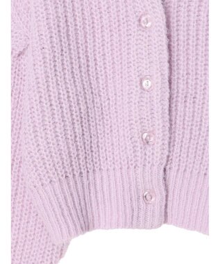 earth music&ecology ヘアリーショートニットカーディガン Lavender