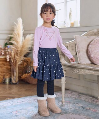 ANY KIDS ネコ×ドット刺繍 スキャッツ ネイビー