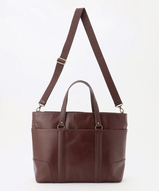 JOSEPH ABBOUD 【JOSEPH ABBOUD 日本上陸30周年・牛革/軽量】オイルドレザートートバッグ ダークブラウン系