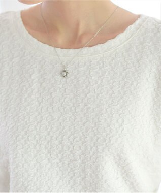 Tiaclasse 【洗える】ふくれジャカードカフス付きカットソー オフホワイト