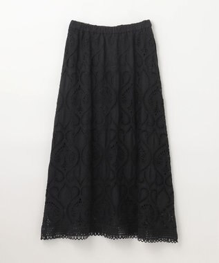 GRACE CONTINENTAL エンブロイダリーロングスカート ブラック