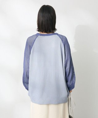 CRAFT STANDARD BOUTIQUE ロゴジャガードメッシュニットプルオーバー Blue