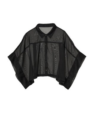 Green Parks ・ＥＬＥＮＣＡＲＥ　ＤＵＥ　ラメシフォンショートシャツ Black