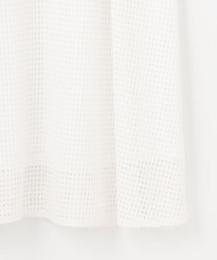 Feroux 【洗える】シアーチェックラッセル ワンピース ホワイト系