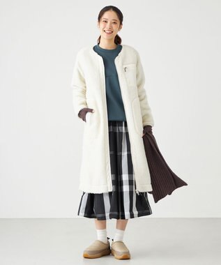 SHARE PARK LADIES メモリーチェックフレアスカート ブラック系3