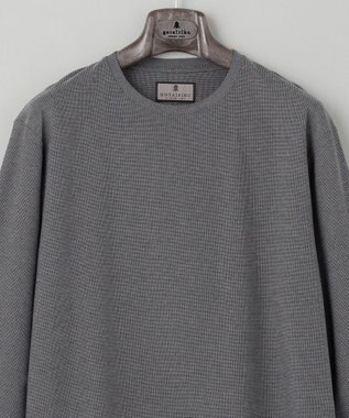 GOTAIRIKU ジャケットのインナーに最適【WEB&一部店舗限定】キレイ目 鹿の子 ビズ長袖Tシャツ ライトグレー系