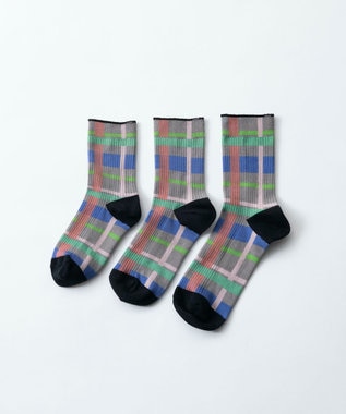 TRICOTE CHECK LINK SOCKS／チェックリンクソックス 95GRAY