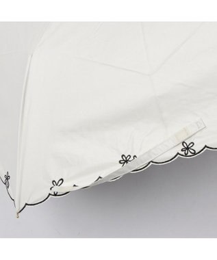 UNBILLION カシュネ cachenez /【晴雨兼用　日傘　UVカット率・遮光率100％生地使用 】PUプチフラワー刺繍ミニ折りたたみ傘 ホワイト