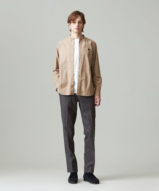 J.PRESS MEN 【KING SIZE】【大人気バックブル】バンドカラー オックスフォードガーメントダイシャツ ベージュ系