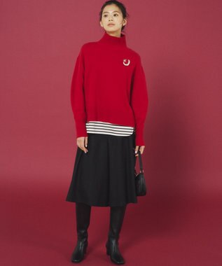 組曲 スクエアネックテール ロングＴシャツ ダークブラウン系1