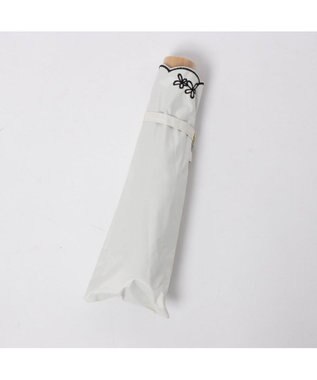 UNBILLION カシュネ cachenez /【晴雨兼用　日傘　UVカット率・遮光率100％生地使用 】PUプチフラワー刺繍ミニ折りたたみ傘 ホワイト