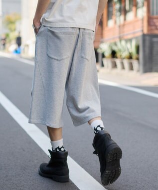 WEGO 【ウエストゴム】バルーンスウェットショーツ 杢グレー