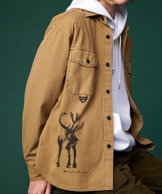 JOSEPH ABBOUD MOUNTAIN 【テーム・ヤルヴィコラボ・サスティナブル】コットンテンセルツイル シャツ キャメル系