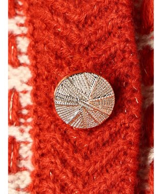 Green Parks ・ｆｕｒｒｙ　ｒａｔｅ　ツィードラメニットカーディガン Orange