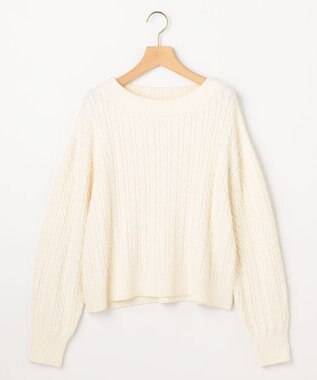 組曲 S 【加藤ローサさん着用】コットンカシミヤMIX ケーブル ニット アイボリー系