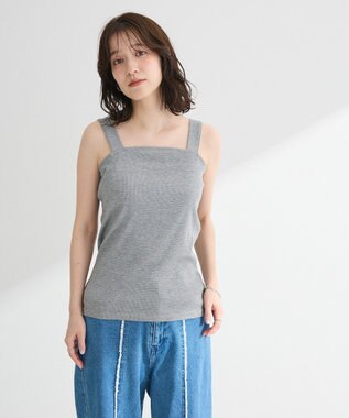 Green Parks スクエアラメタンクトップ Gray