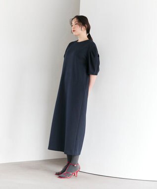 #Newans 【セレモニーにも/洗濯機可】パフスリーブロングワンピース​ ネイビー