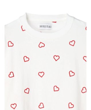 Green Parks ・Ｄｏｕｂｌｅ　Ｆｌａｇｓ　ハート刺繍ロンＴ Ivory