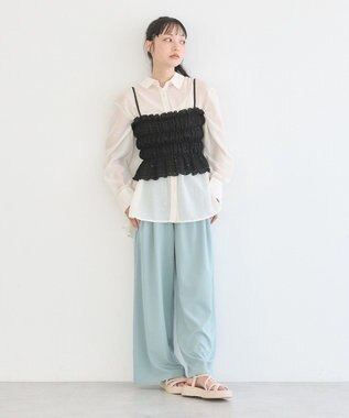 earth music&ecology スパンコールシャーリングビスチェ Black