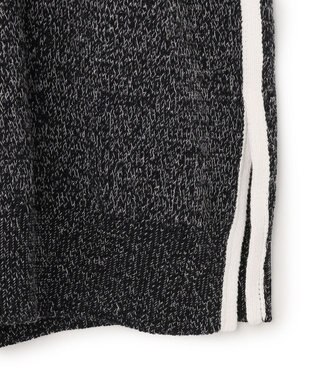 ICB L コットンツイスター クルーネックニット ブラック×オフホワイトミックス