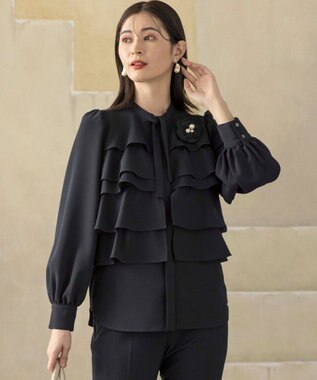 組曲 エアリーフラワーパールコサージュ ネイビー系