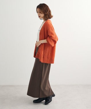 Green Parks ウエストレイヤーボックスプリーツスカート Brown