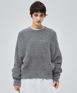 BEIGE， 【洗える】MARRONNIERS / ラメテープヤーンクルーネックニット Silver