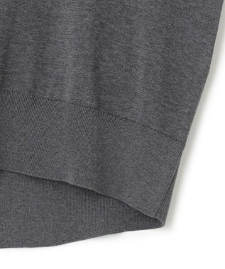 23区 【洗える】シルクコットン Vネック ニット ライトグレー系