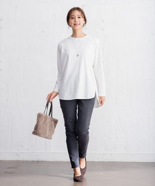 ANY 【美脚見え/お腹周りスッキリ/洗濯機可】スタイルアップスキニー フェードブラック