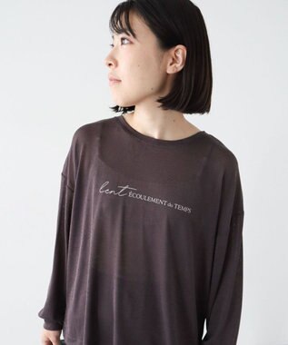 Green Parks シアーロゴ長袖プルオーバー Charcoal Gray