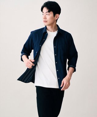 JOSEPH ABBOUD 【オリジナルジャージ生地/サラリ清涼/上質感】コンパクトブロックリンクス ドレス Ｔシャツ ホワイト系