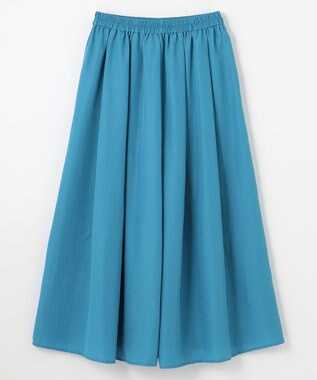 ANY L 【洗濯機可/ウエストゴム/UVケア】スパンボイル撥水スカートパンツ ブルー