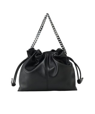 YECCA VECCA 2wayスタッズチェーンギャザーバッグ Black