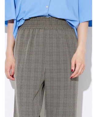 AMERICAN HOLIC ウエストイージーストレートパンツ Check Black