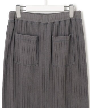 23区 【SLOW/洗える】ランダムリブフライス スカート グレー系