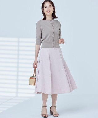 組曲 【洗える・6色展開】CANDYボタン 半袖カーディガン トープ系