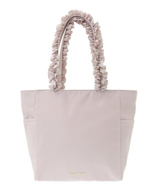 Maison de FLEUR 撥水加工フリルハンドルバッグ Grayish Pink