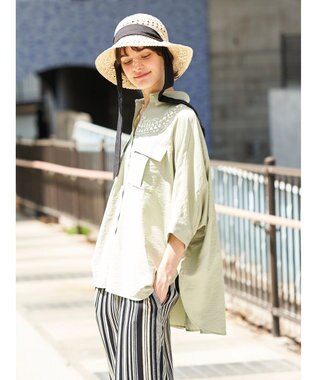 AMERICAN HOLIC 接触冷感Ｗポケットシャツチュニック Mint