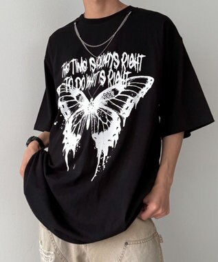 WEGO アクセ付きハードグラフィックT（SS） ブラック