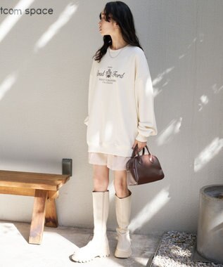 WEGO 刺繍BIGスウェット オフホワイト