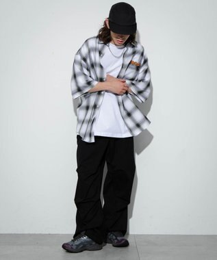 WEGO 【ユニセックス着用アイテム/綿100%/MLサイズ展開】別注NEW　JACKオンブレチェックシャツ（S） ホワイトチェック1