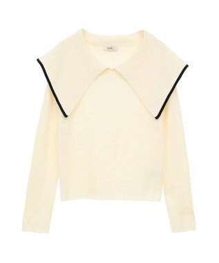 earth music&ecology ビックカラーオフショルニットプルオーバー Ivory