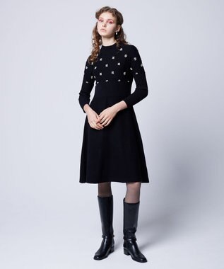 TOCCA 【洗える】PEARL BOUQUET KNITDRESS ニットドレス ブラック系