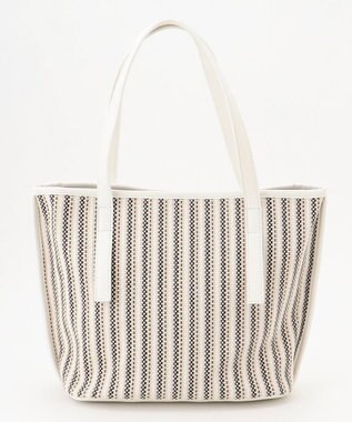 ANY SIS ストライプカラー かごバッグ アイボリー系1