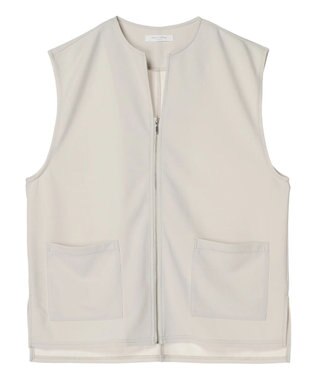 Green Parks フロントＺＩＰカットベスト Ecru
