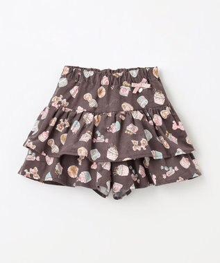 ANY KIDS スイーツ プリント キュロット ブラウン系