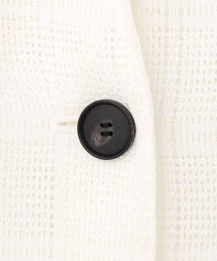 ICB L スクエアチェックレノクロス レースジャケット オフホワイト系